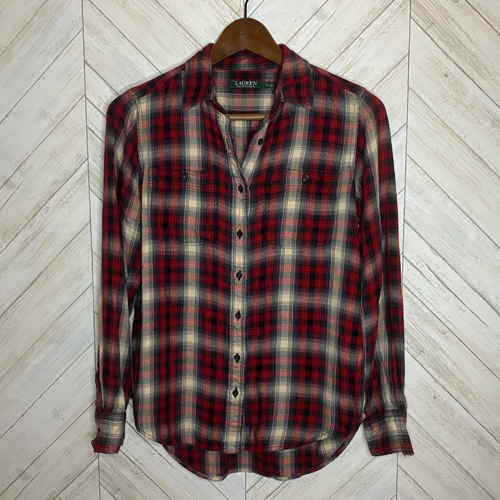 Ralph Lauren green label plaid button down shirt